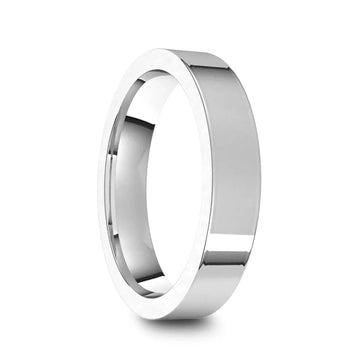 14k White Gold Women's Flat Ring with Polished Finish - 2mm - 4mm - Larson Jewelers