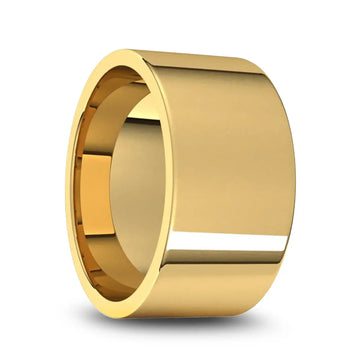 14k Yellow Gold Men's Flat Ring with Polished Finish - 5mm - 10mm - Larson Jewelers