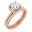 MALLI 18K Rose Gold Halo Cushion Lab Grown Diamond Engagement Ring