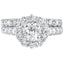 3.00 cttw Halo Bridal Ring with 1.00 ct Round Lab Diamond Center Stone by Mercury Rings