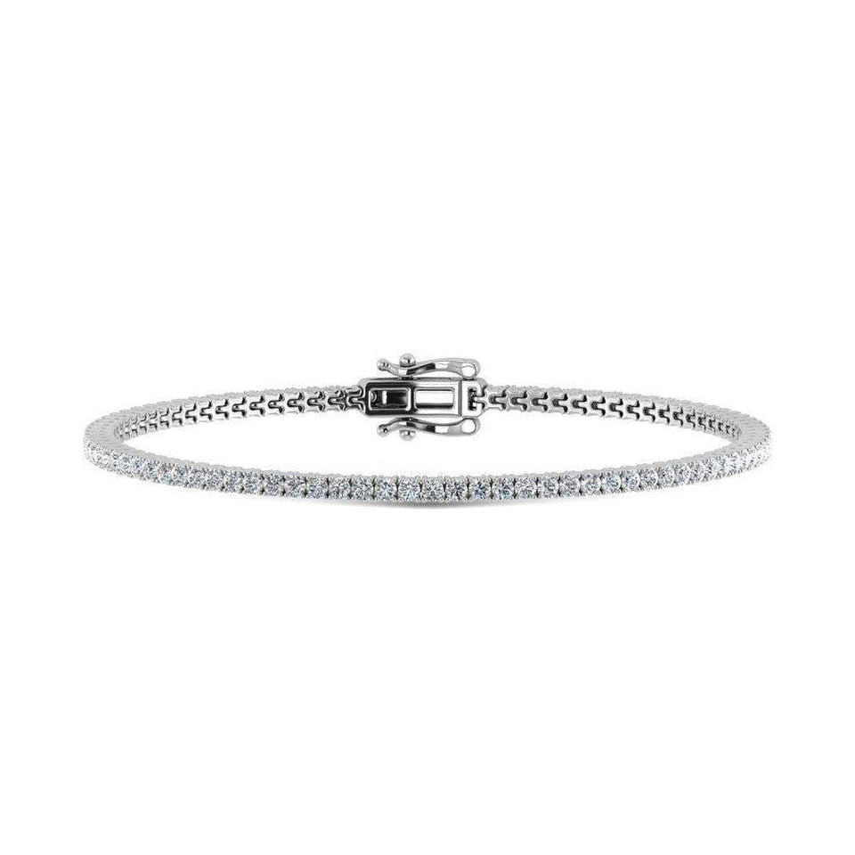 14K White Gold Lab Grown Diamond 7 Ct.Tw. Tennies Bracelet - Larson Jewelers
