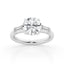 3 stone Ring with 3.00 ct Center Round Lab Diamonds with Tapper by Mercury Rings