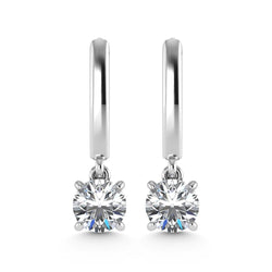 14K White Gold Lab Grown Diamond 1 Ct.Tw. Dangler Earrings - Larson Jewelers
