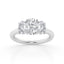 3.00 cttw 3 stone Ring with 1.50 ct Oval Lab Diamond Center Stone by Mercury Rings