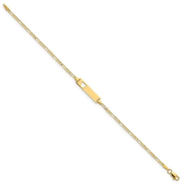 14k Cut-out Heart Figaro Link ID Bracelet - Larson Jewelers