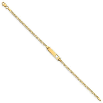 14k Cut-out Heart Anchor Link ID Bracelet - Larson Jewelers