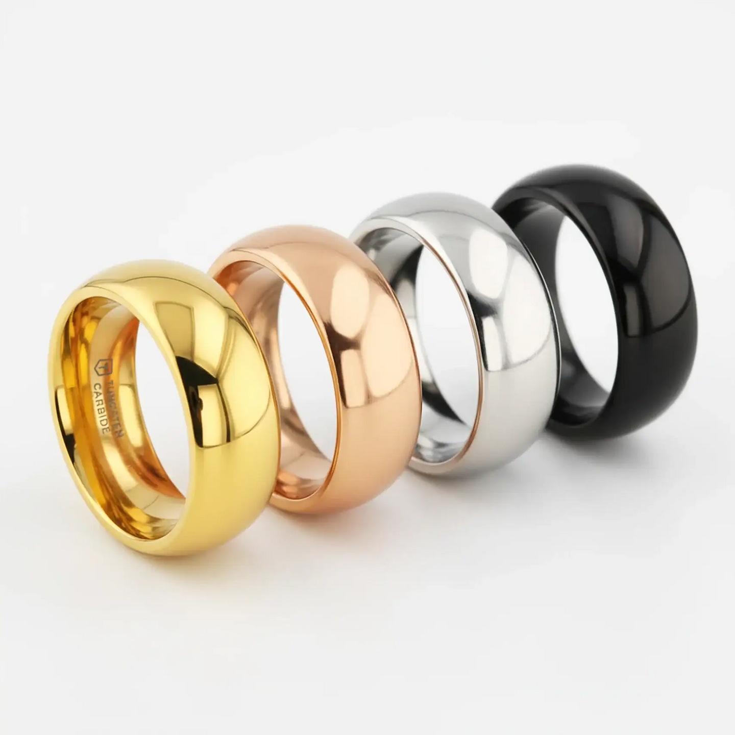 ORO Traditional Domed Gold-Plated Tungsten Carbide Wedding Ring, 4mm–10mm - Larson Jewelers