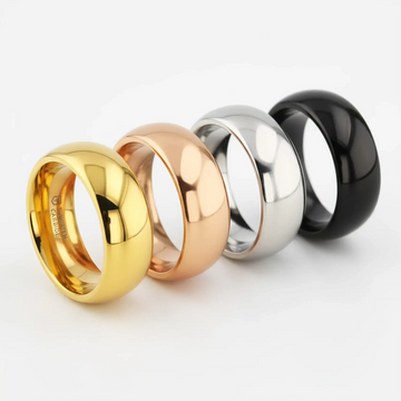 ORO Traditional Domed Gold-Plated Tungsten Carbide Wedding Ring, 4mm–10mm - Larson Jewelers