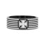 IRON CROSS on Black Flat Tungsten Carbide Ring