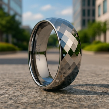 MILLENNIUM Tungsten Wedding Band with 288 Diamond Facets - 2mm - 10mm - Larson Jewelers