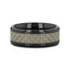 MYSTIQUE Beveled White Carbon Fiber Inlaid Ceramic Ring - 8mm - Larson Jewelers
