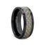 MYSTIQUE Beveled White Carbon Fiber Inlaid Ceramic Ring - 8mm - Larson Jewelers
