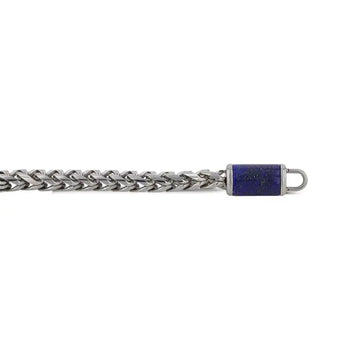 Stainless Steel Bracelet With Lapis Inlay - 9 Inch - Larson Jewelers