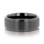 ORION Flat Black Tungsten Ring with Brushed Raised Center & Polished Step Edges - 6mm - 8mm - Larson Jewelers