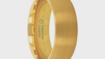 Product video thumbnail for the MILLER gold-plated tungsten domed ring