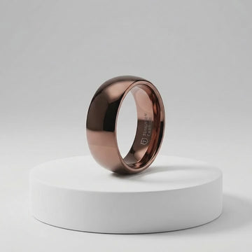 COFFEE Traditional Domed Espresso Tungsten Carbide Wedding Ring - 8mm