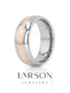 ALPHEUS Rose Gold Inlaid Domed Tungsten Ring - 6mm & 8mm