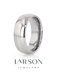 ALTHALOS Palladium Inlaid Domed Tungsten Ring- 6mm & 8mm