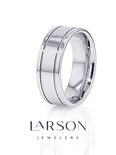 Product video thumbnail for tungsten wedding band with dual offset grooves
