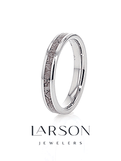 ARCHEAN Pink Dinosaur Bone Inlaid Tungsten Carbide Beveled Edged Ring - 4mm - 8mm