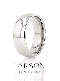 Product video thumbnail for the ARLINGTON domed white tungsten ring