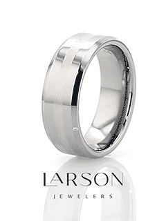 BENEDICT Palladium Inlaid Beveled Tungsten Ring - 6mm & 8mm