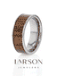 Alianza de boda plana de tungsteno BOKKEN con incrustaciones de nogal negro y bordes pulidos (6 mm - 10 mm)