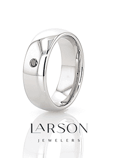 BRISBANE Domed Black Diamond Tungsten Ring - 6mm & 8mm