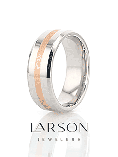 CHIRON Rose Gold Inlaid Beveled Tungsten Ring - 6mm & 8mm