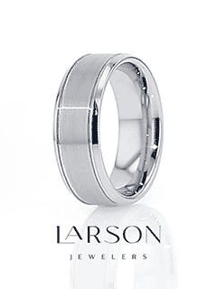 Product video thumbnail for CRONUS brushed center with polished bevels tungsten wedding band