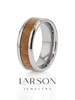 DACIAN Carpathian Wood Inlaid Tungsten Carbide Ring with Bevels - 6mm & 8mm