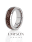 DALBERG Tungsten Carbide Rosewood Inlay Polished Finish Men’s Domed Wedding Ring - 8mm