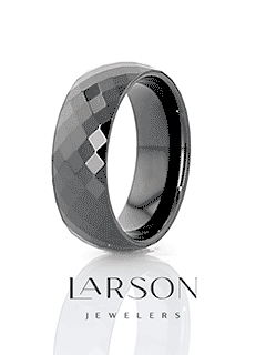 DRACO 288 Diamond Faceted Black Ceramic Ring - 2mm - 8mm