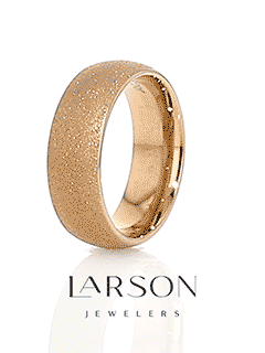 EMBER Domed Tungsten Carbide Ring with Rose Gold Plating and Sandblasted Crystalline Finish - 2mm - 8mm