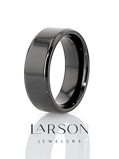 Placeholder thumbnail indicating there is a product video for the black titanium beveled wedding ring.