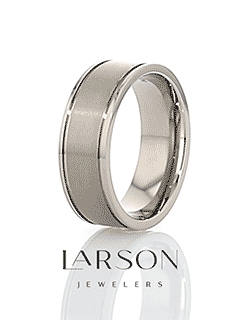 Product video thumbnail for the FAIRFIELD 8mm satin finish titanium ring