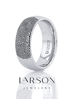 Fingerprint Engraved Domed Tungsten Ring Polished - Dominus - 4mm - 12mm