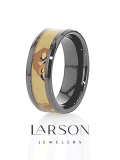 FOX Beveled Black Ceramic Ring with Real Military Style Desert Camo - 8mm