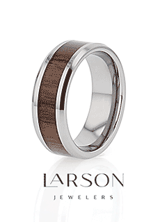 HALIFAX Tungsten Wedding Band with Bevels and Black Walnut Wood Inlay - 4mm - 12mm