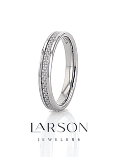 IRIS Beveled Tungsten Wedding Band With Purple Carbon Fiber Inlay - 4mm & 6mm
