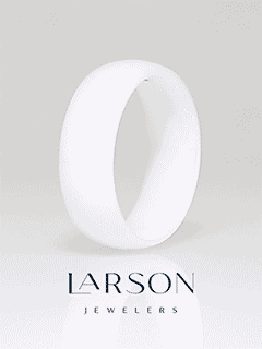 IVORY Domed Polish Finished White Ceramic Ring - 6mm & 8mm