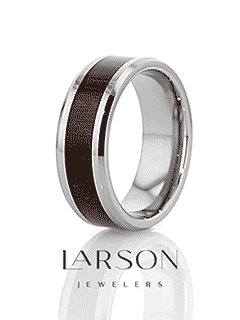 KODIAK Tungsten Wedding Band with Bevels and Rosewood Inlay - 4mm - 12mm