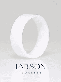 LUCENT Flat Polish Finished White Ceramic Wedding Ring - 6mm & 8mm