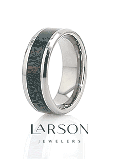 MICAH Bloodstone Inlay Tungsten Carbide Ring with Polished Beveled Edges - 8mm