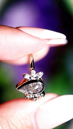 MORRISA 0.78 ct 14K Gold Pear Natural Salt & Pepper Diamond Engagement Ring