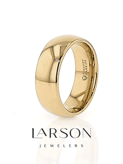 ORO Traditional Domed Gold-Plated Tungsten Carbide Wedding Ring, 4mm–10mm
