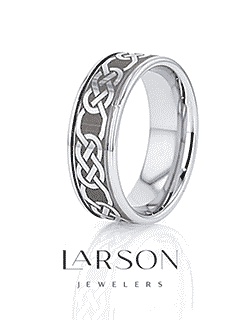 PALATINE Laser Engraved Tungsten Ring with Celtic Pattern - 6mm - 10mm