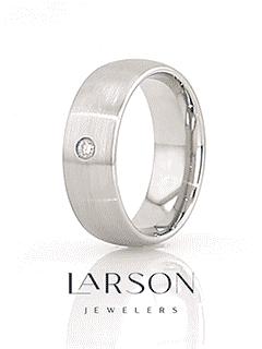PEGASUS Brushed and Domed Tungsten Carbide Wedding Ring with White Diamond - 6mm & 8mm