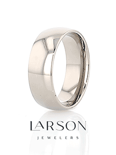 PETERSON Titanium Polished Finish Domed Men’s Wedding Band - 6mm & 8mm