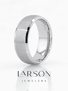 Product video showcasing the POLARIS brushed tungsten ring with polished bevels